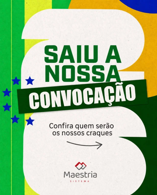 ⚽️🇧🇷A convocação da Copa mexe com o Brasil inteiro. Até aqui na Maestria Sistema 🇧🇷⚽

Nosso time também tem craque:
Fabíola - CEO, capitã que lidera o jogo
Denis - Diretor de TI, nosso camisa 10 da tecnologia

Enquanto a Seleção busca o hexa, a gente tá em campo entregando soluções que fazem sua empresa jogar no ataque.

Torcida ligada, sistema rodando 100%! 
Vem Copa, vem Maestria.

#maestriasistema #copadomundo #sistemadegestao #tecnologia #vemhexa🇧🇷